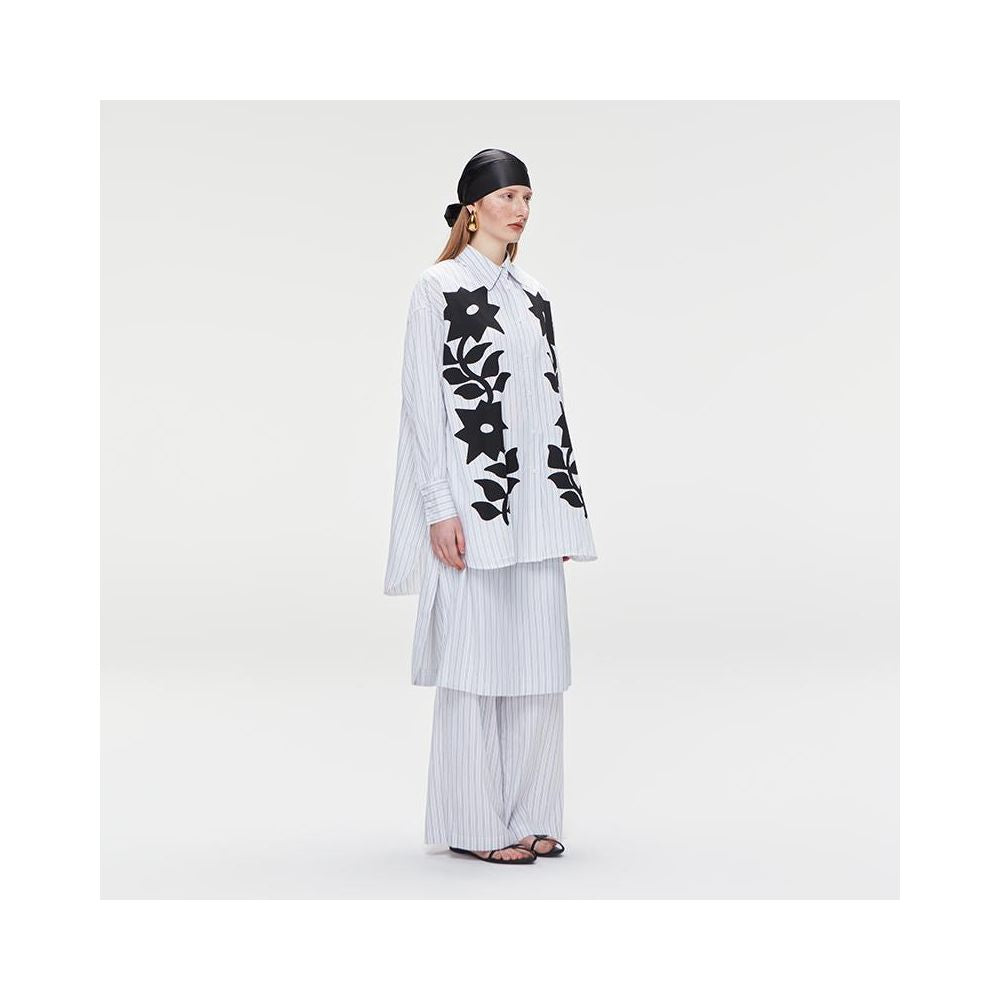 The Middle Celebrity Same Style Print Printed Long sleeved Shirt Artistic High end Stacked Pants and Skirts Set image 10