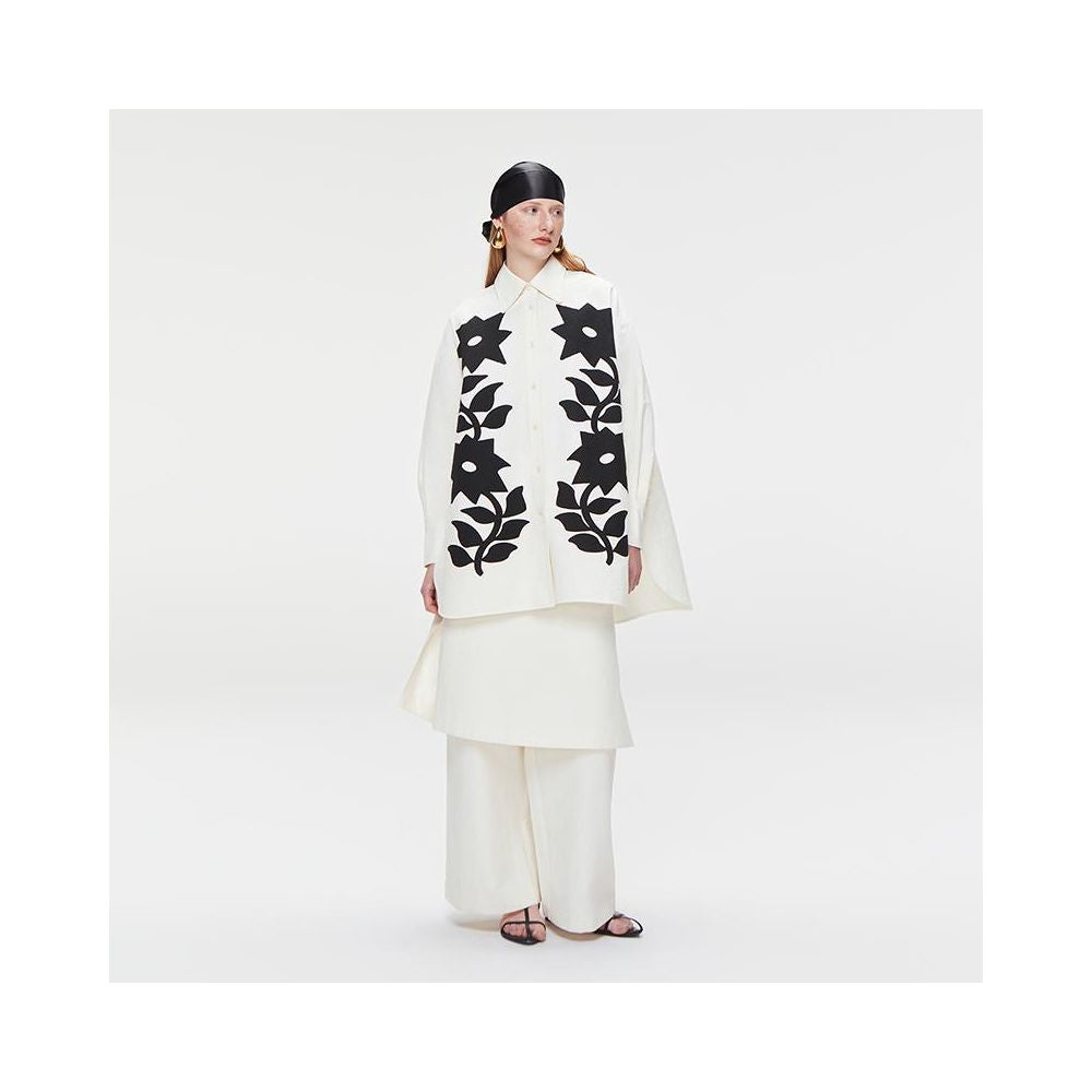 The Middle Celebrity Same Style Print Printed Long sleeved Shirt Artistic High end Stacked Pants and Skirts Set image 0