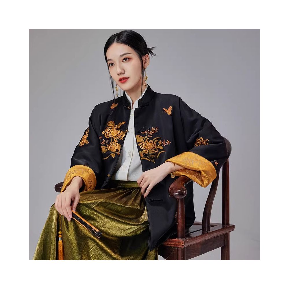 Moyu Original Celebrity Same Style Chinese Style Original Improved Heavy Industry Embroidery Tea Robe New Chinese Tang Costume Coat image 10