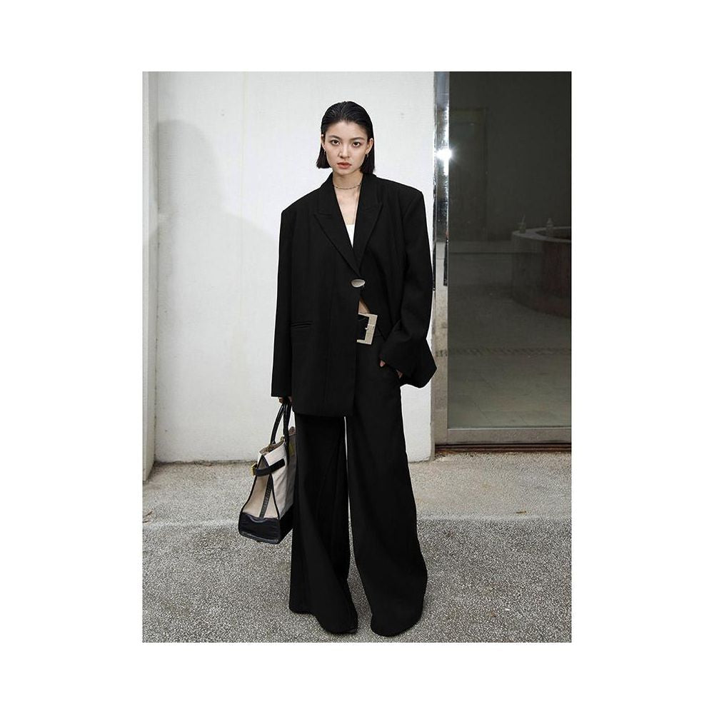 Luo Bian Single Button Original Designer Style Blogger Loose Fit Suit Jacket High End Autumn Top Outerwear image 2