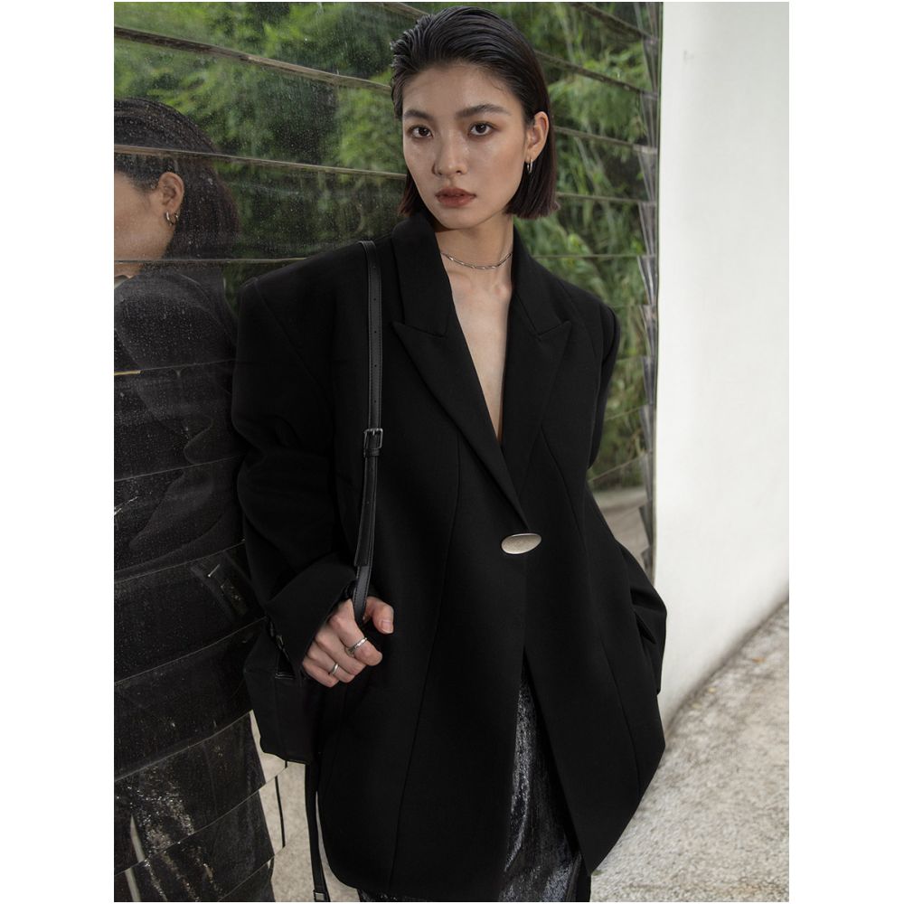 Luo Bian Single Button Original Designer Style Blogger Loose Fit Suit Jacket High End Autumn Top Outerwear image 6