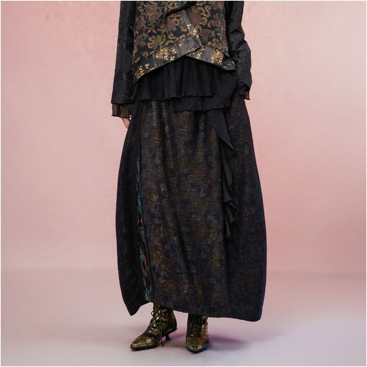 ASAYA5239 – Midnight Poetic Brocade Skirt 🌙✨