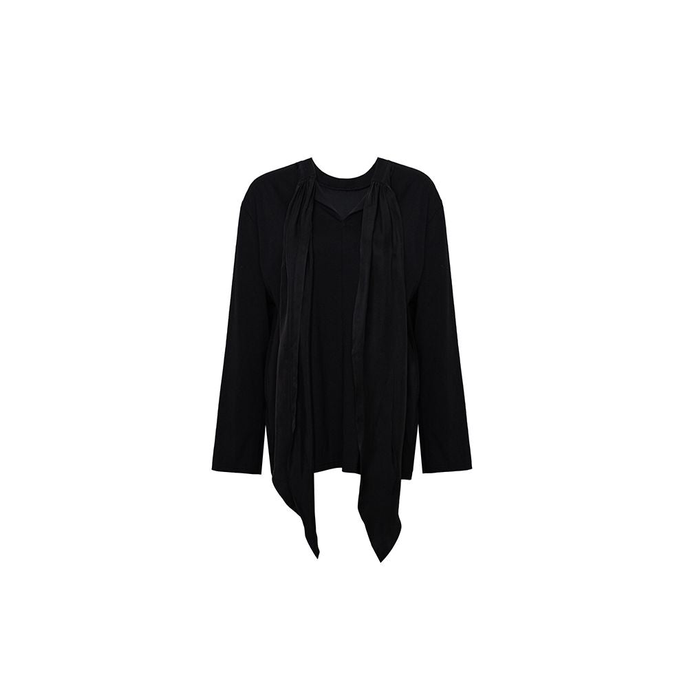ASAYA5250 – Whisper Drape Art Top 🌫️🖤
