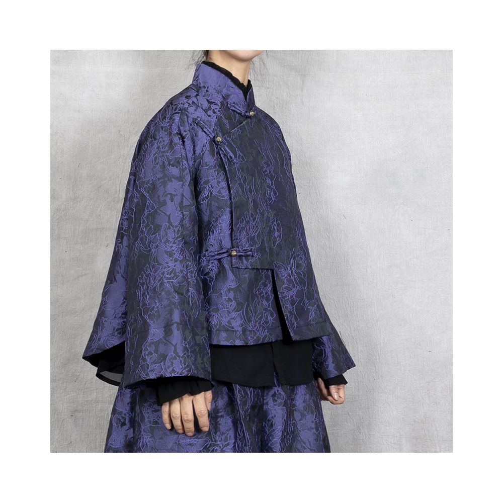 2024 Spring New Retro Style Loose Chinese Stand Collar Jacquard Top Coat White Shirt Flower Bud Pants 3 Piece Set image 14