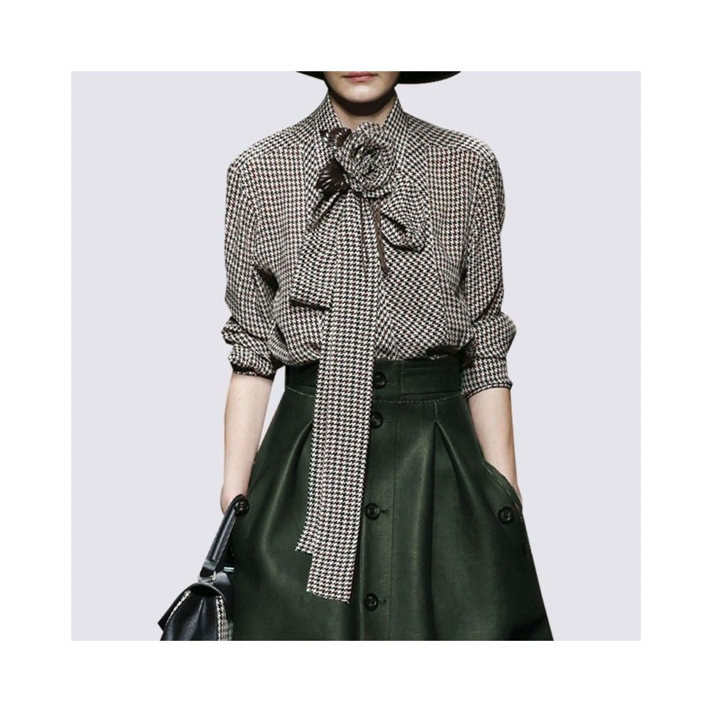 ASAYA5278 – Heritage Chic Houndstooth Set 🤎🌿