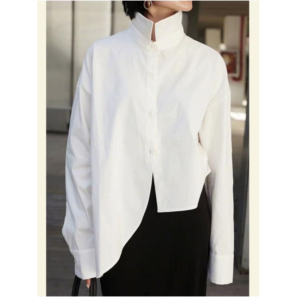 This autumn high end luxury and beautiful temperament tops are popular The sense of luxury is super good and irregular new Chinese style shirts are very attractive image 0