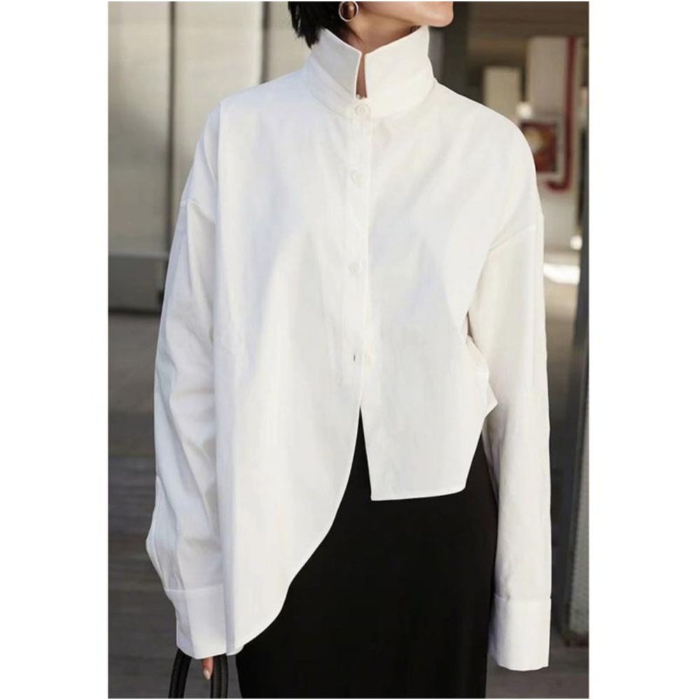 This autumn high end luxury and beautiful temperament tops are popular The sense of luxury is super good and irregular new Chinese style shirts are very attractive image 2