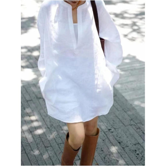 ASAYA5282 – Pure Breeze Linen Tunic Dress 🤍✨