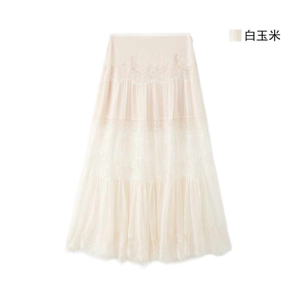 ASAYA5295 – Moonlight Lace Silk Skirt 🌙✨
