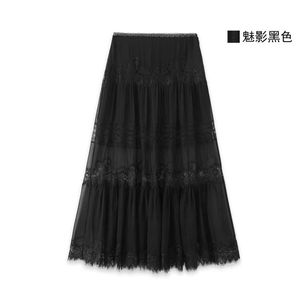 ASAYA5295 – Moonlight Lace Silk Skirt 🌙✨