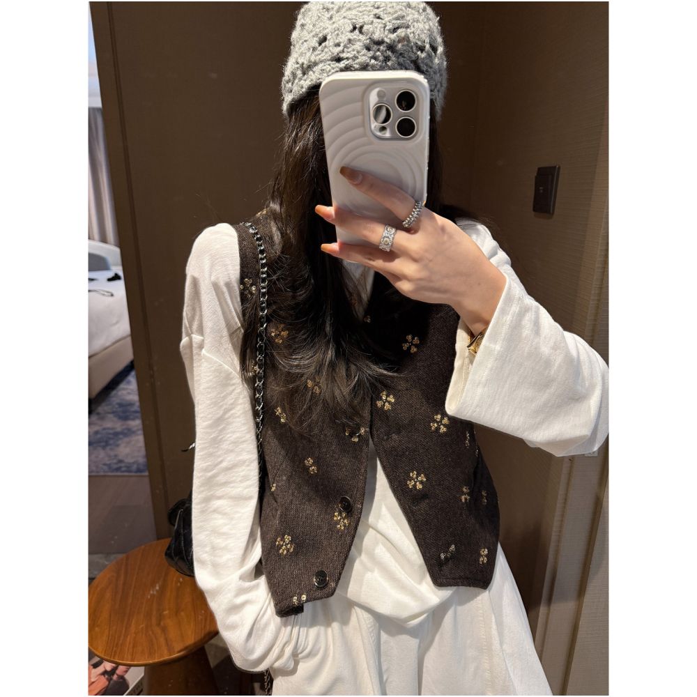 ASAYA5324 – Midnight Fleur Tweed Set 🌙✨