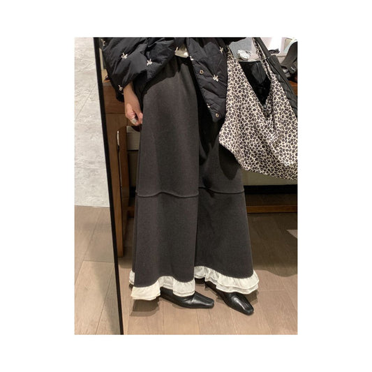 ASAYA5326 – Winter Soft Ruffle Hem Skirt ❄️🤍