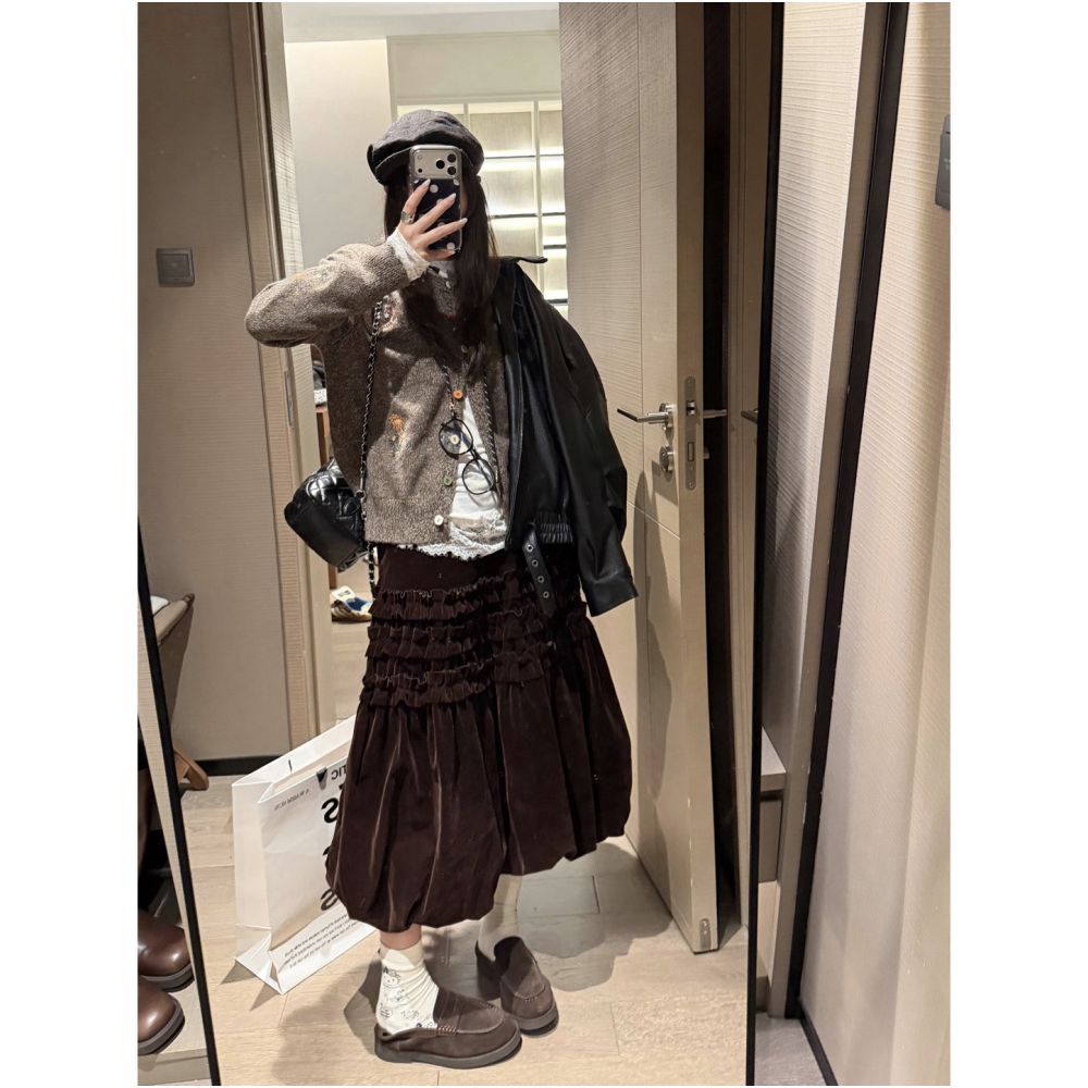 ASAYA5327 – Velvet Ruffle Ballet Skirt ✨🖤
