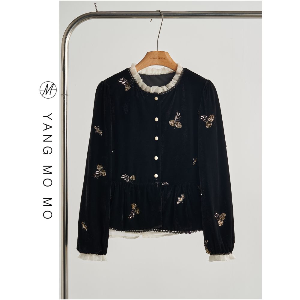 ASAYA5361 – Midnight Velvet Blossom Set ✨🖤