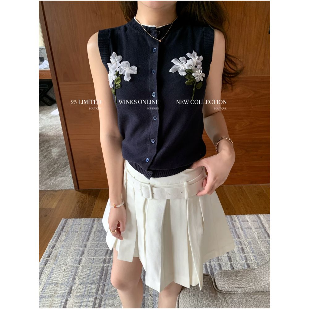 ASAYA5381 – Blooming Petal Knit Vest ✨🌸