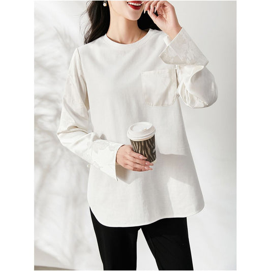 ASAYA5425 – Serene Lotus Sleeve Cotton Top 🤍✨