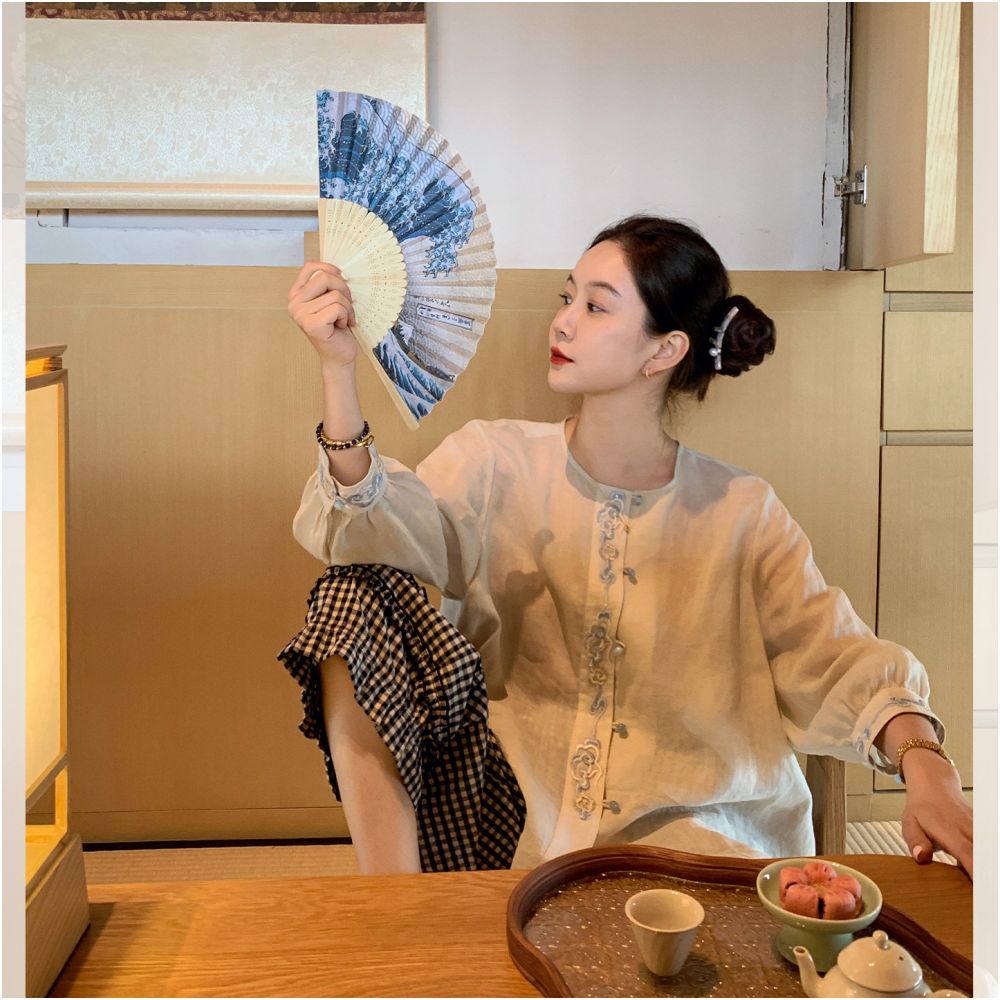 ASAYA5466 – Cloud Tea Linen Shirt