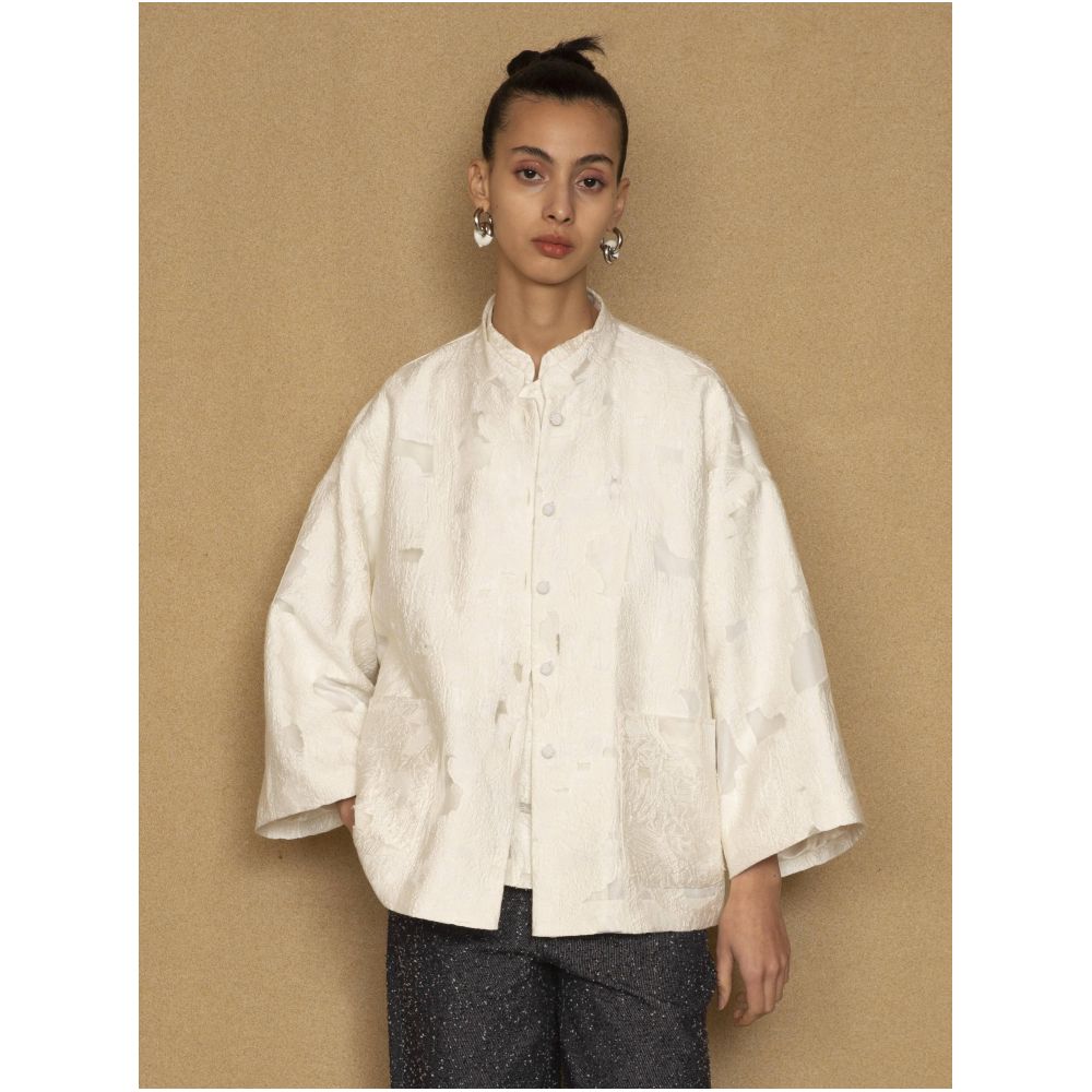 ASAYA5481 – Ivory Textured Kimono Jacket 🤍✨