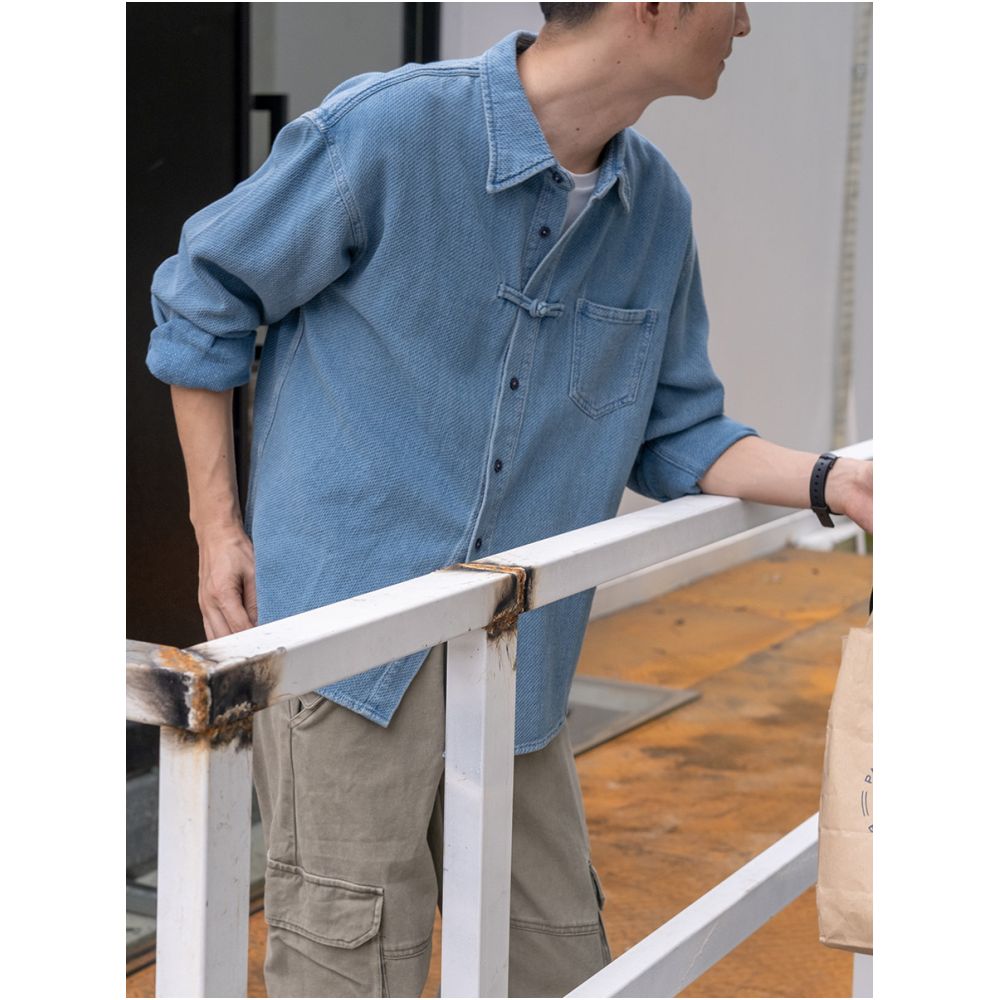 ASAYAHOMME1510 – Indigo Utility Overshirt 💙🧥