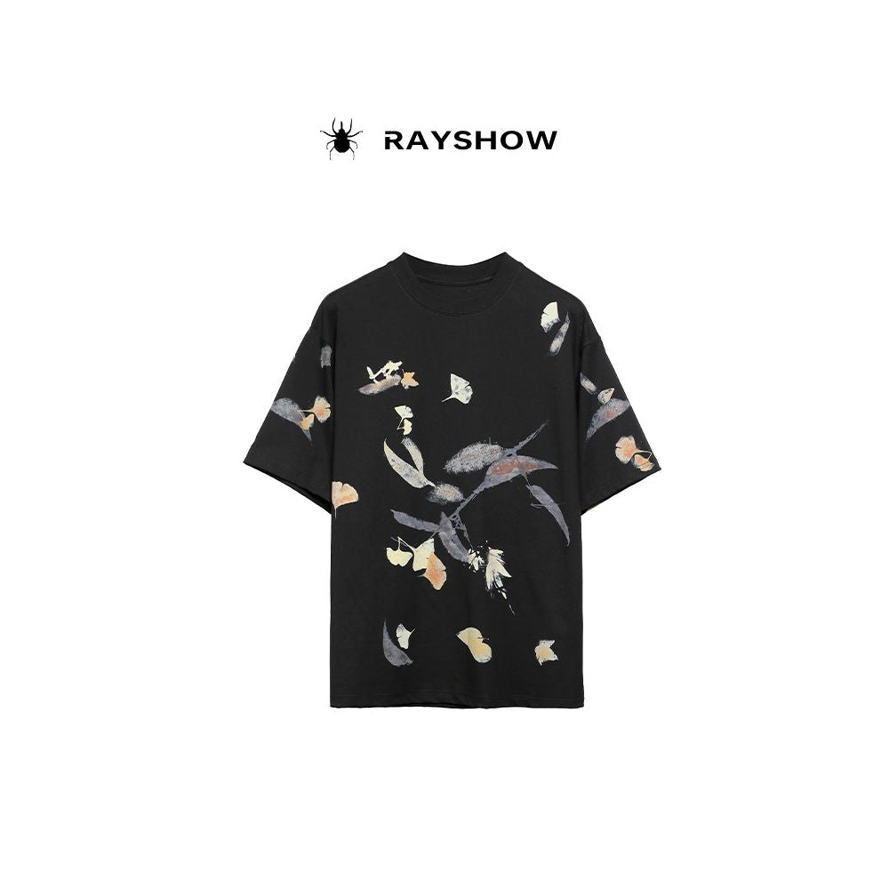 ASAYAHOMME1519 – Ink Blossom Graphic Tee 🖤🌿