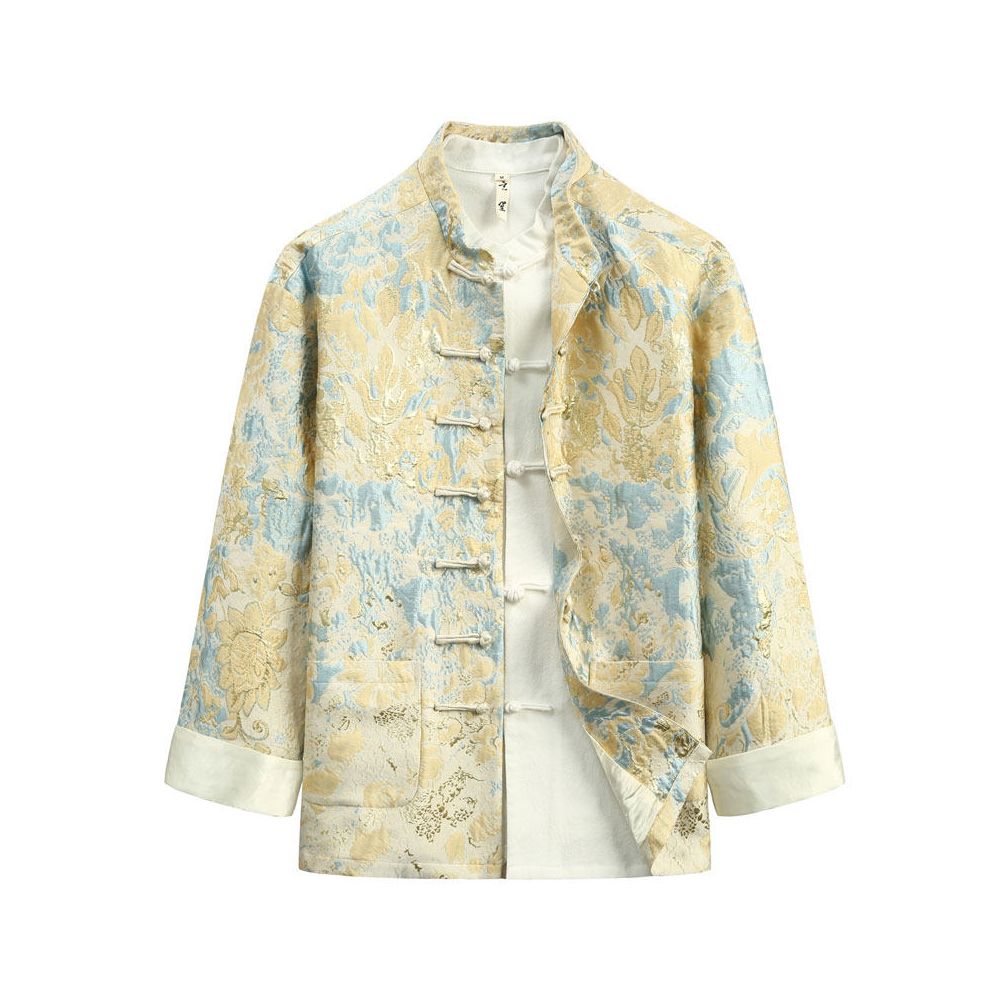 ASAYAHOMME1523 – Celestial Brocade Mandarin Jacket ☁️🌿