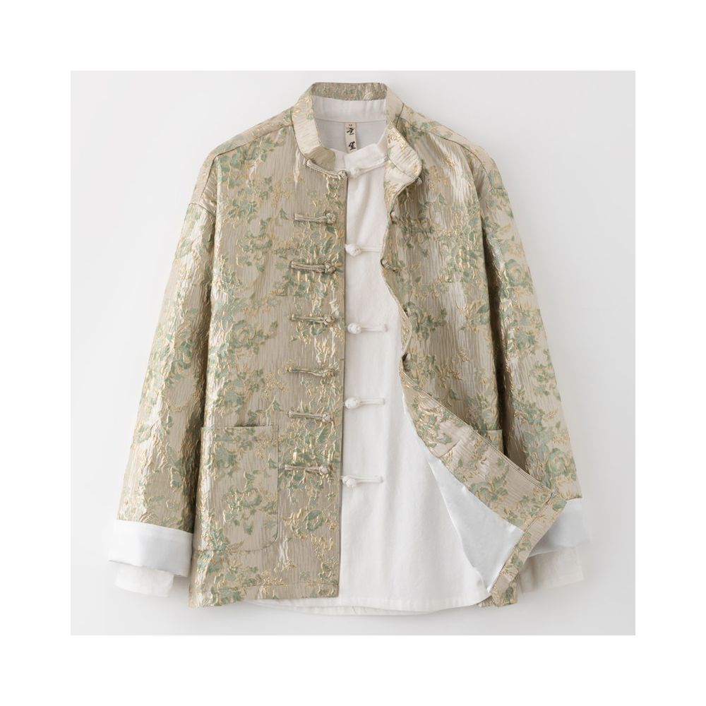 ASAYAHOMME1523 – Celestial Brocade Mandarin Jacket ☁️🌿