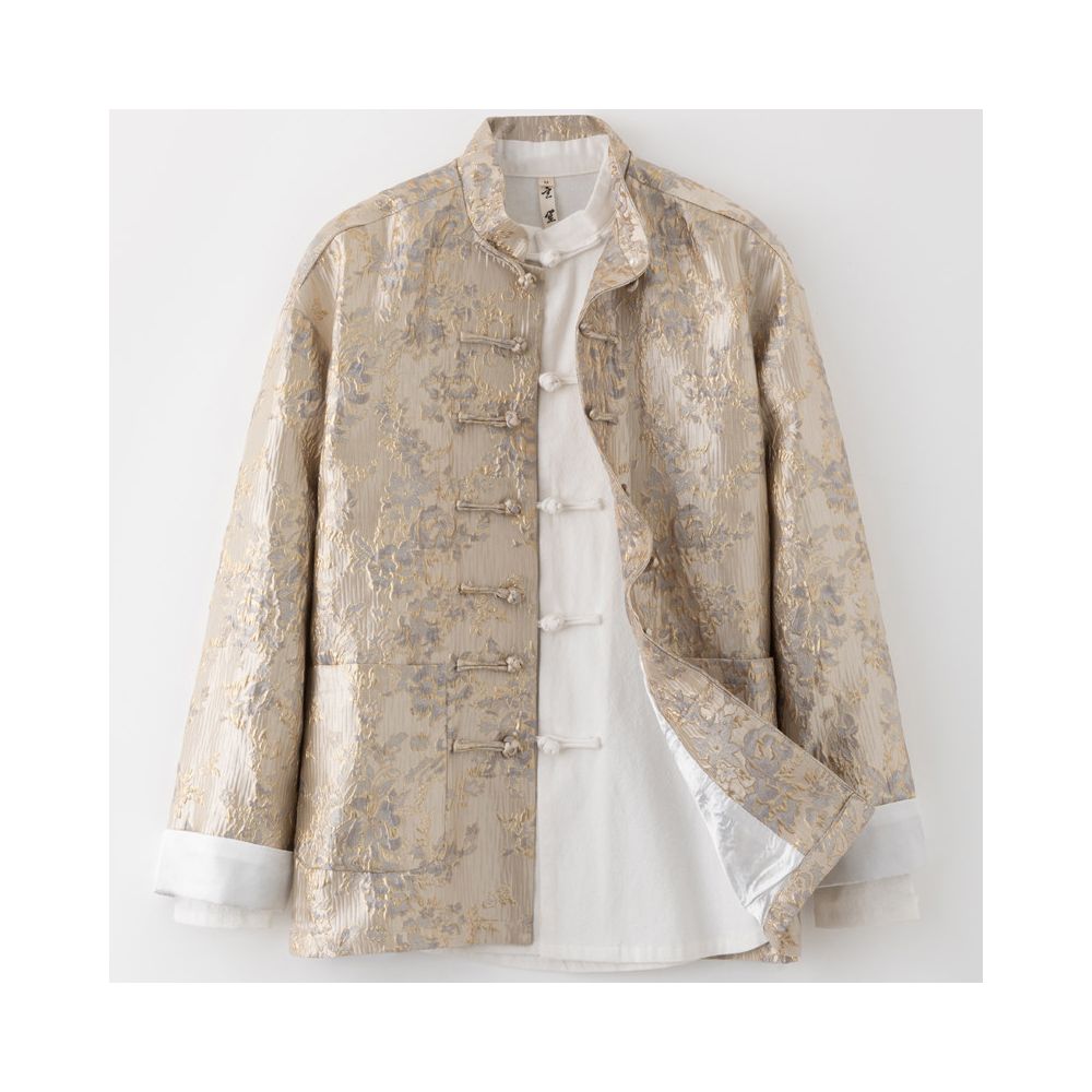 ASAYAHOMME1523 – Celestial Brocade Mandarin Jacket ☁️🌿
