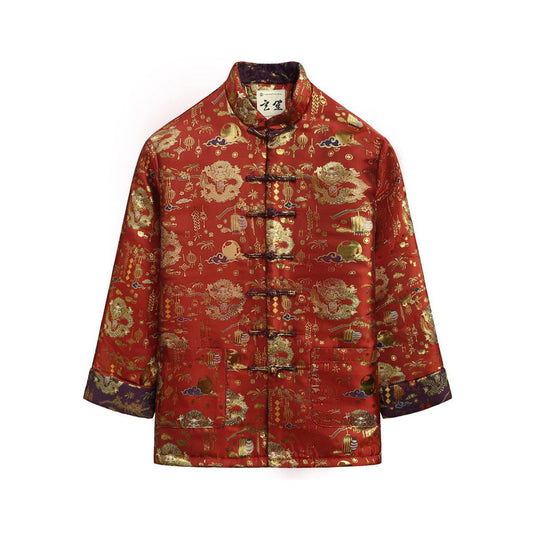 ASAYAHOMME1525 – Imperial Dragon Quilted Mandarin Jacket 🐉🧧