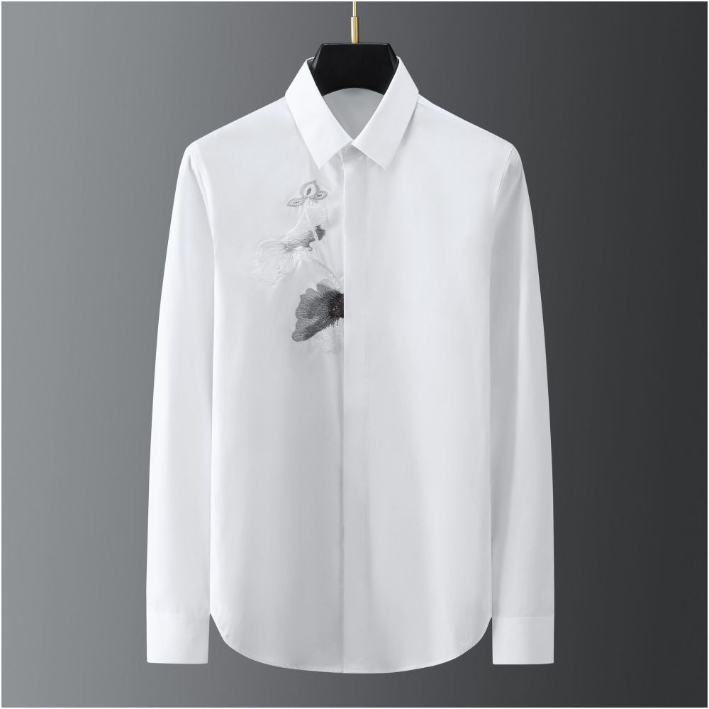 ASAYAHOMME1533 – Ink Blossom Shirt 🌸🖋️