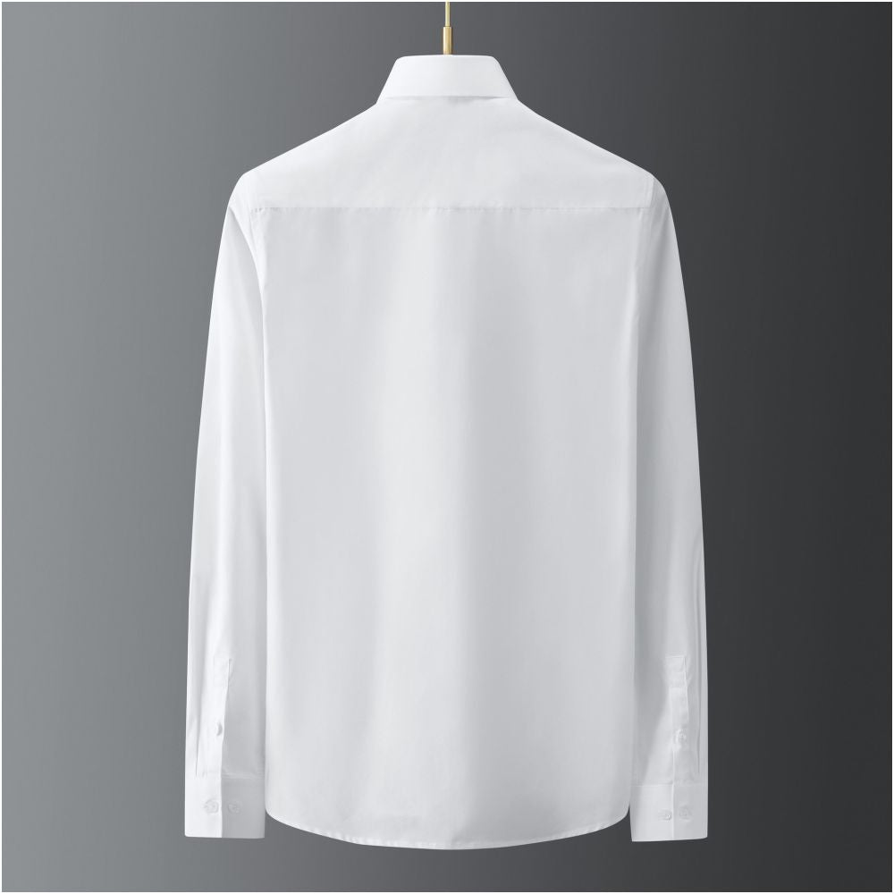 Chinese trend style front chest with a lotus flower exquisite embroidery shirt personalized etiquette trendy men s slim fit shirt image 3