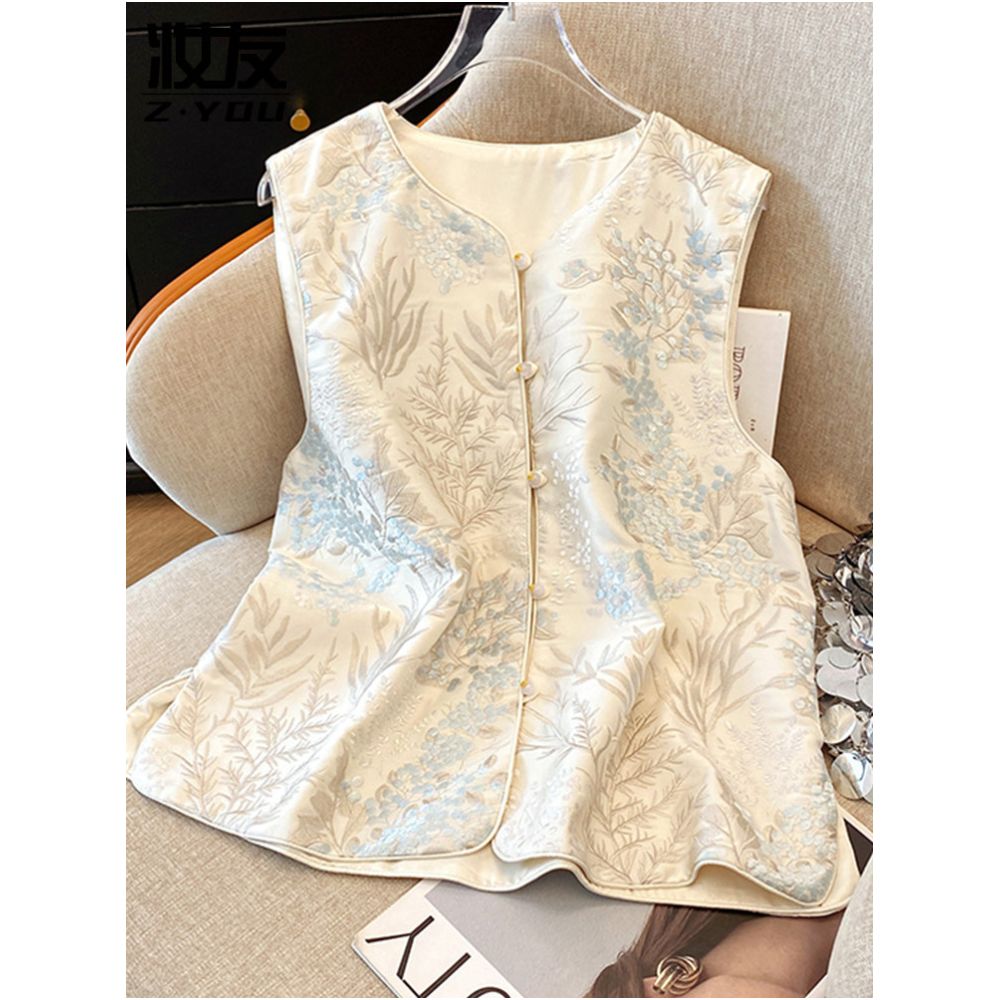 Unique and super beautiful new Chinese style embroidered vest for women young Tang style vest 2025 new style image 0