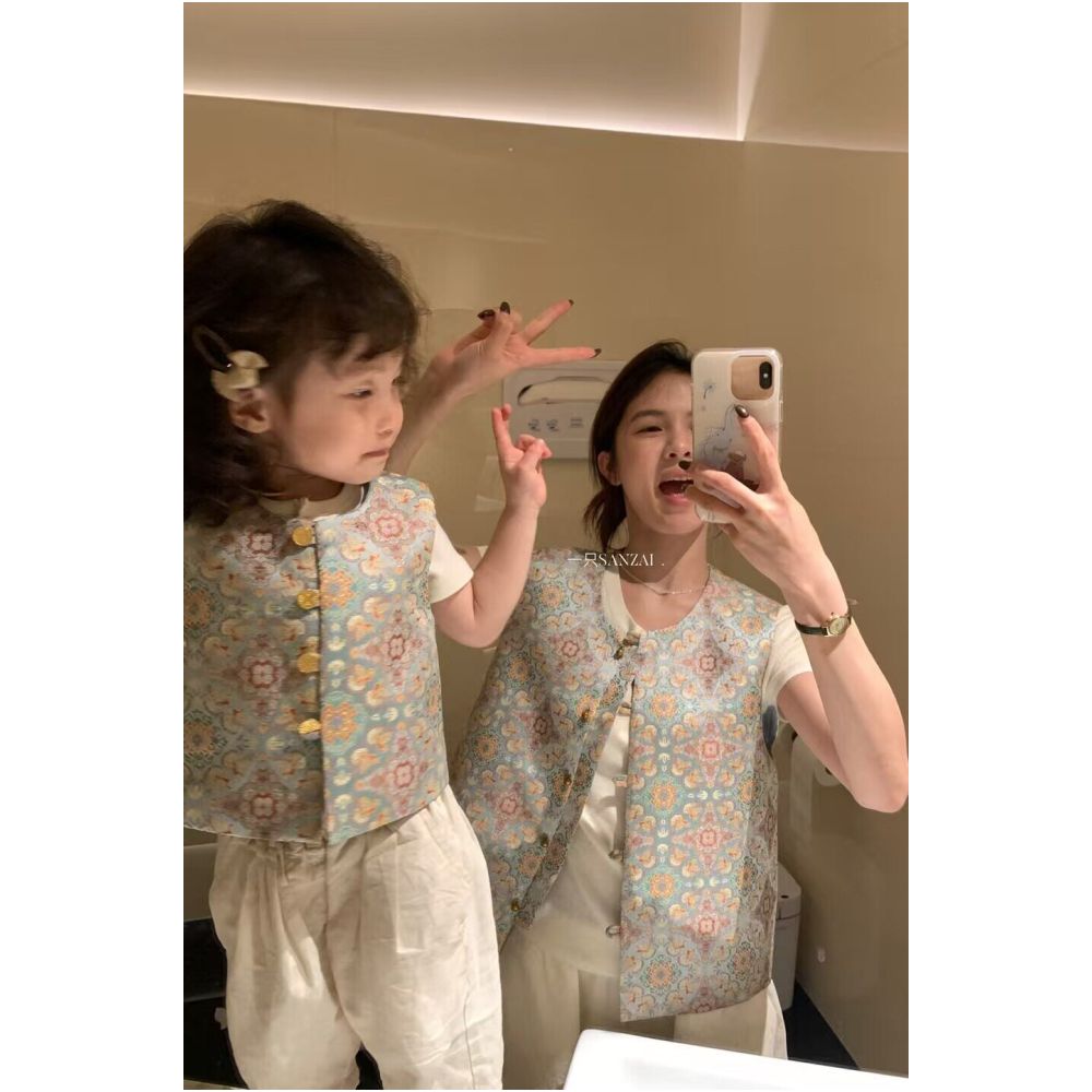 ASAYAKIDS254 – Vintage Oriental Jacquard Set 🌸🪷
