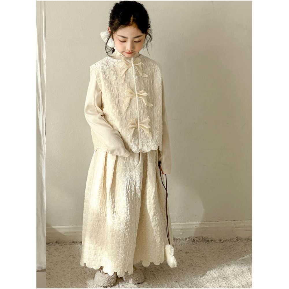 Girls set 2026 new style children s new Chinese style vest high end feeling big children s small fragrant skirt New Year clothes image 3