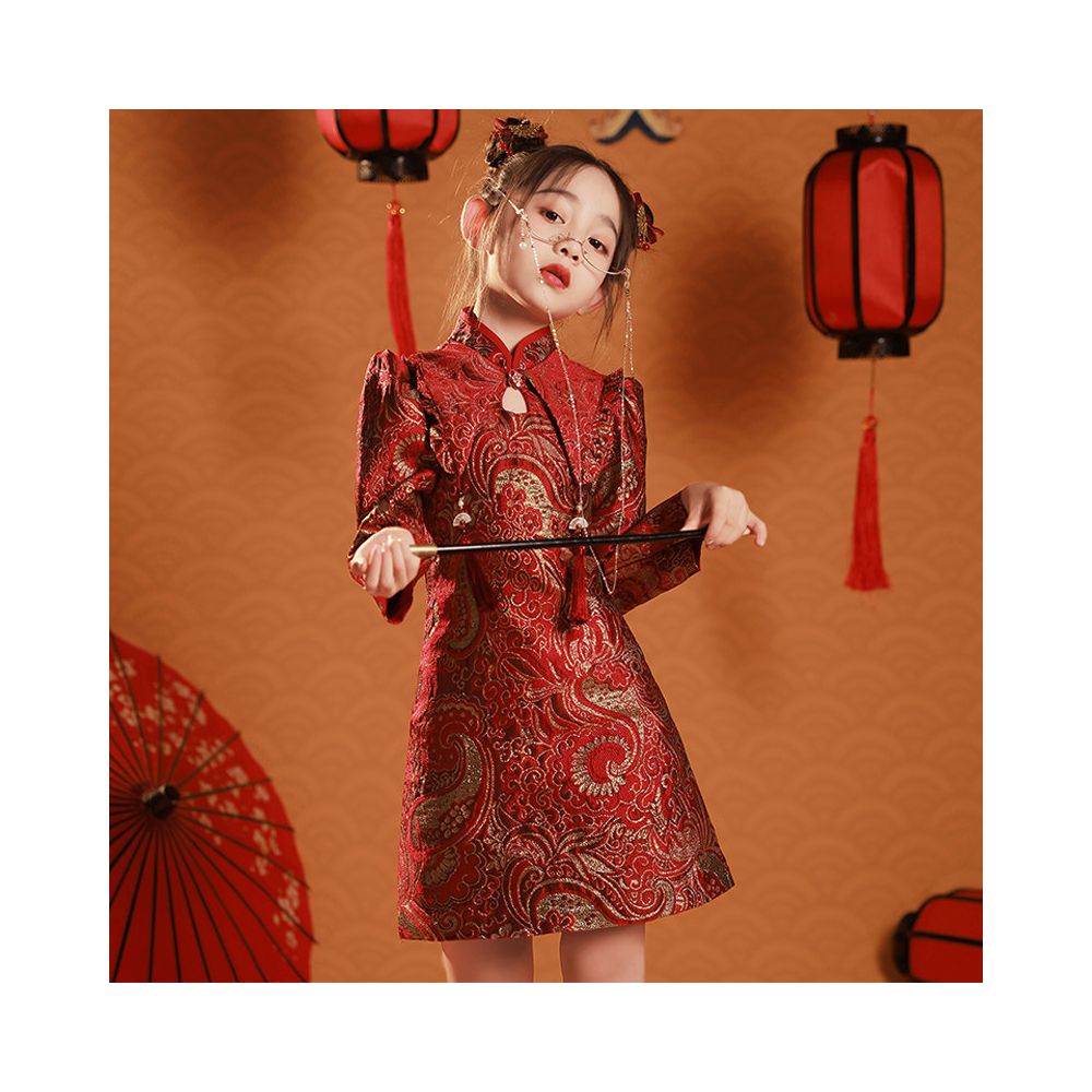 ASAYAKIDS259 – Crimson Dragonette Qipao Dress 🐉❤️