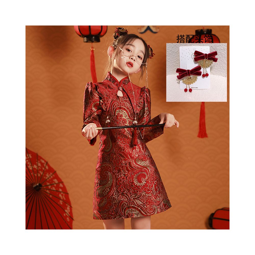 ASAYAKIDS259 – Crimson Dragonette Qipao Dress 🐉❤️