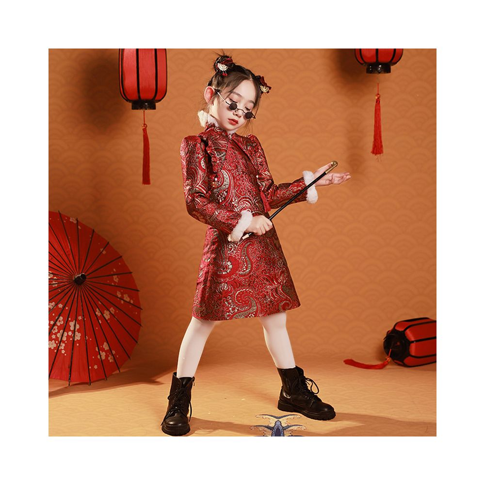 ASAYAKIDS259 – Crimson Dragonette Qipao Dress 🐉❤️