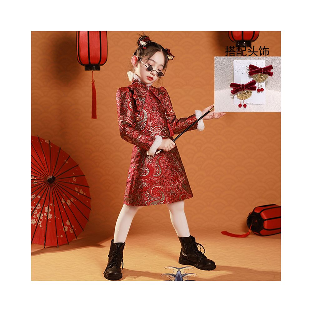 ASAYAKIDS259 – Crimson Dragonette Qipao Dress 🐉❤️