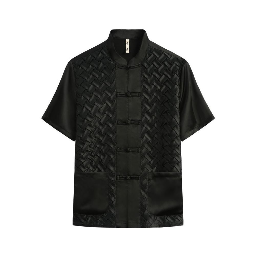 ASAYAHOMME1534 – Woven Tang Texture Shirt 🖤🤍
