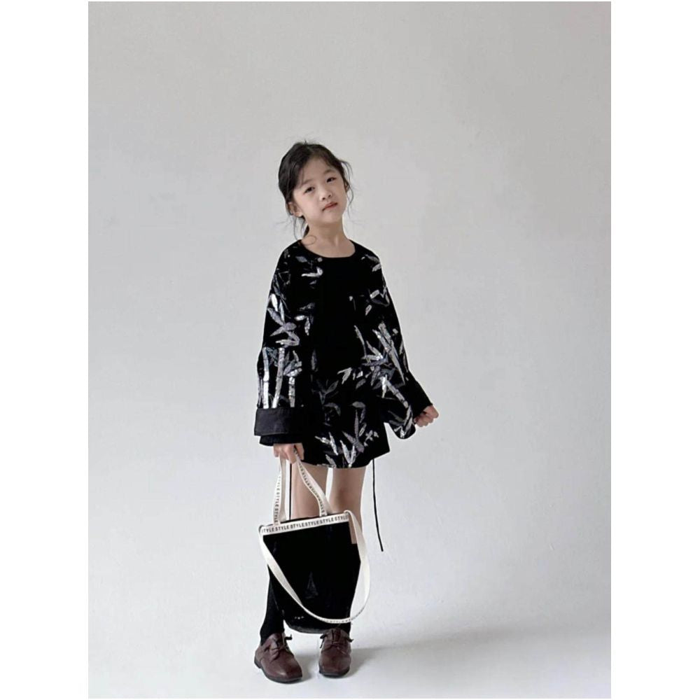 Girl s Golden Branch Desire niche designer style high end parent child Chinese style new Chinese embroidery jacket half skirt image 4