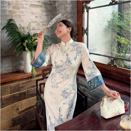 ASAYA5572 – Blue Porcelain Cheongsam Dress 🏺💙