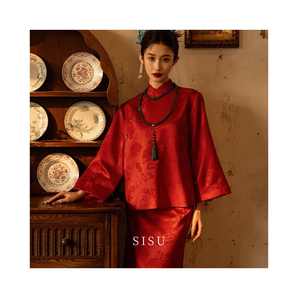 ASAYA5581 – Crimson Heritage Qipao Set ❤️✨