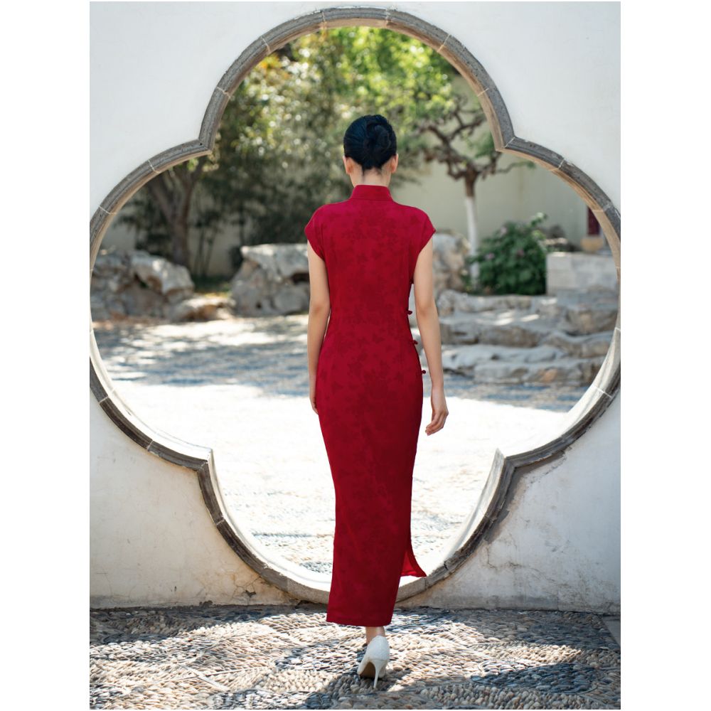 Sisu New Chinese style Improved Cheongsam 2024 New Bridal Engagement Wedding Dress Simple Short sleeved Red Toast Dress image 3