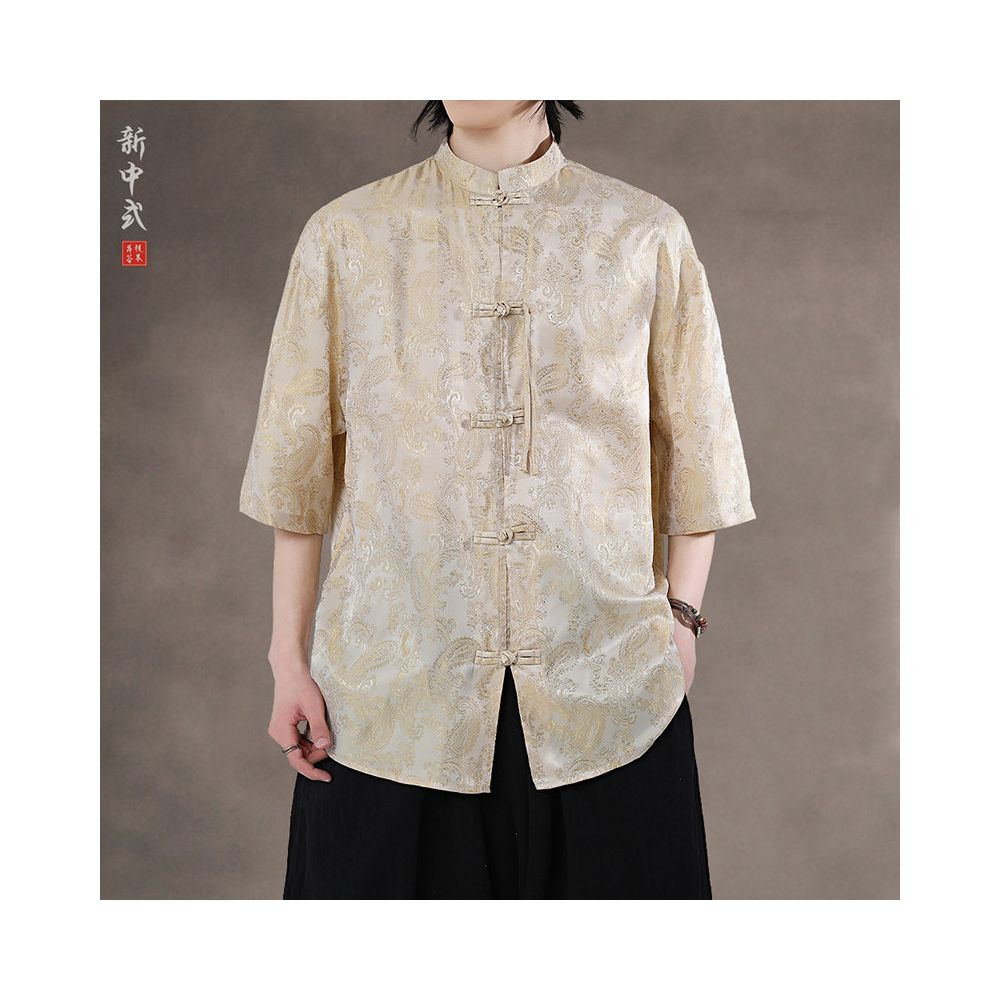 ASAYAHOMME1570 – Celestial Brocade Shirt 🌊✨