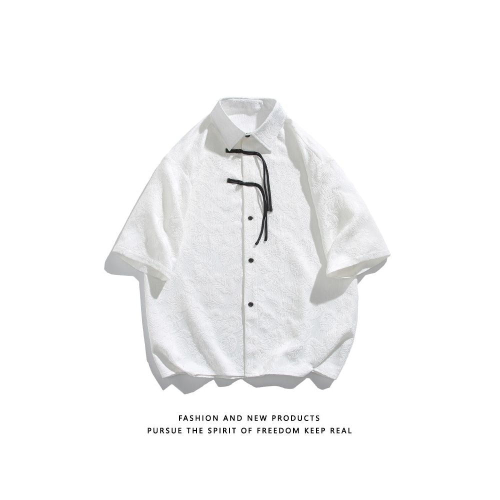 ASAYAHOMME1567 – Modern Frog Tie Jacquard Shirt 🧧✨