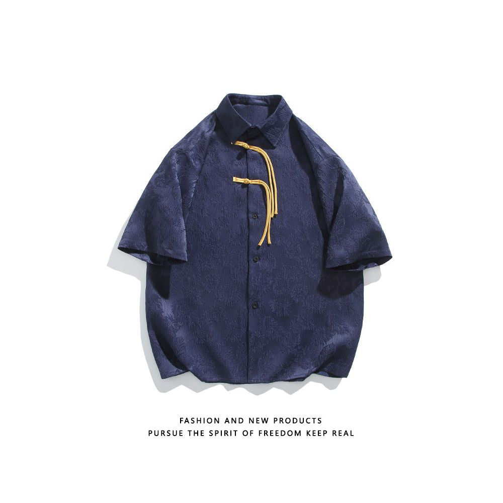 ASAYAHOMME1567 – Modern Frog Tie Jacquard Shirt 🧧✨