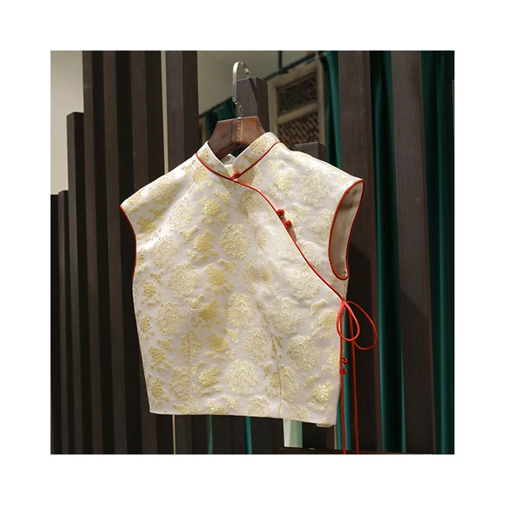 ASAYA5602 – Golden Heritage Cheongsam Vest ✨🌼