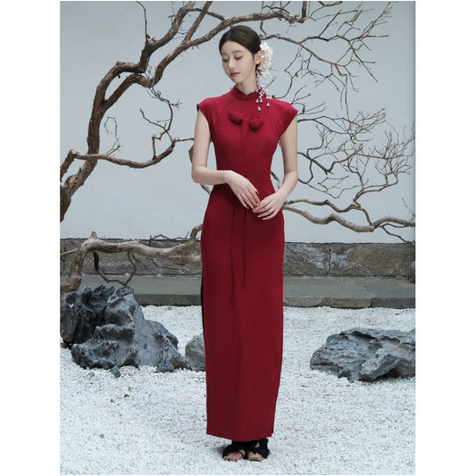 ASAYA5604 – Crimson Grace Qipao Dress 🌹✨