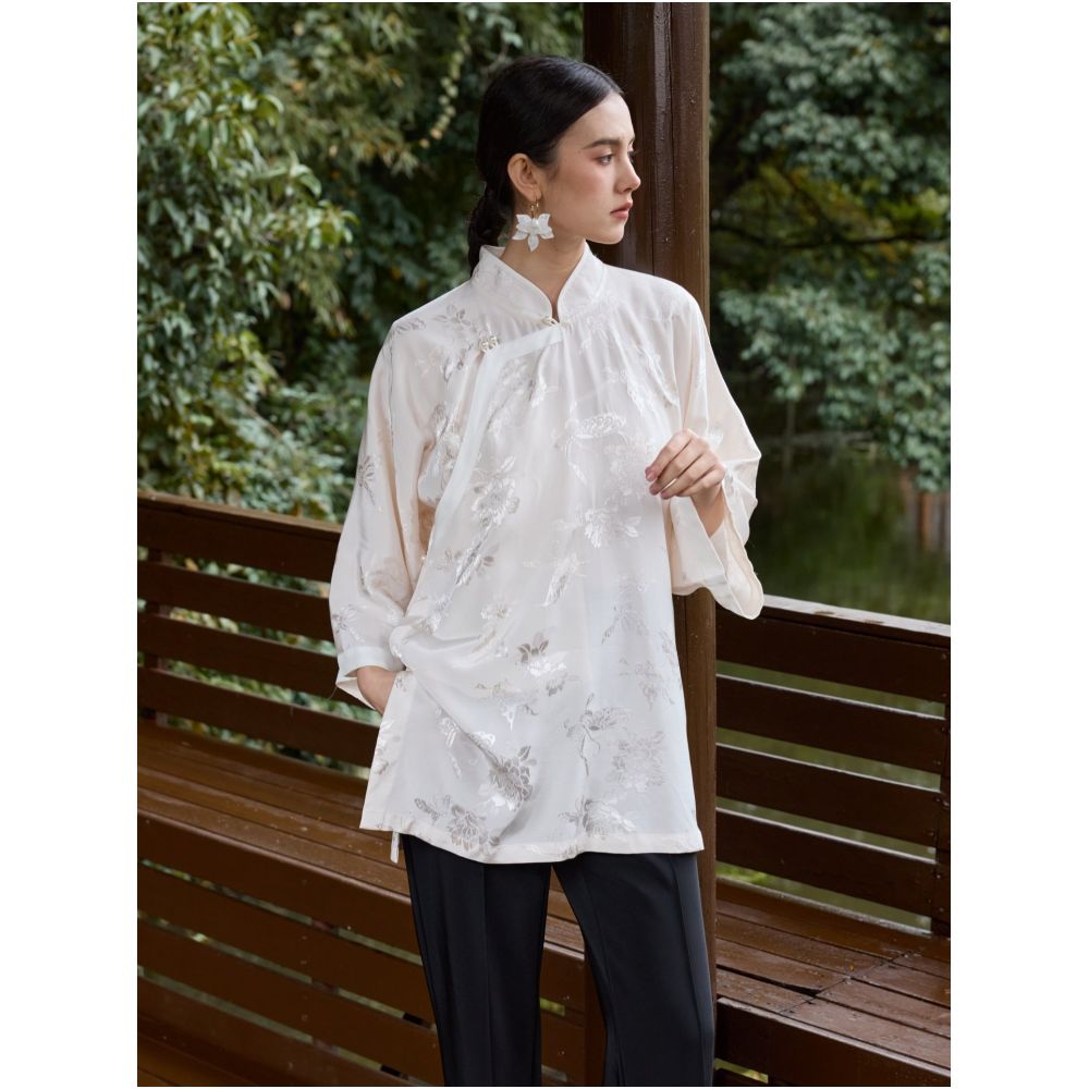 TAORAN Women s Clothing Oriental Style Bone New Chinese Top Women s New Improved Cheongsam Buckle Shirt Chinese Style Zen Tea Clothes image 2