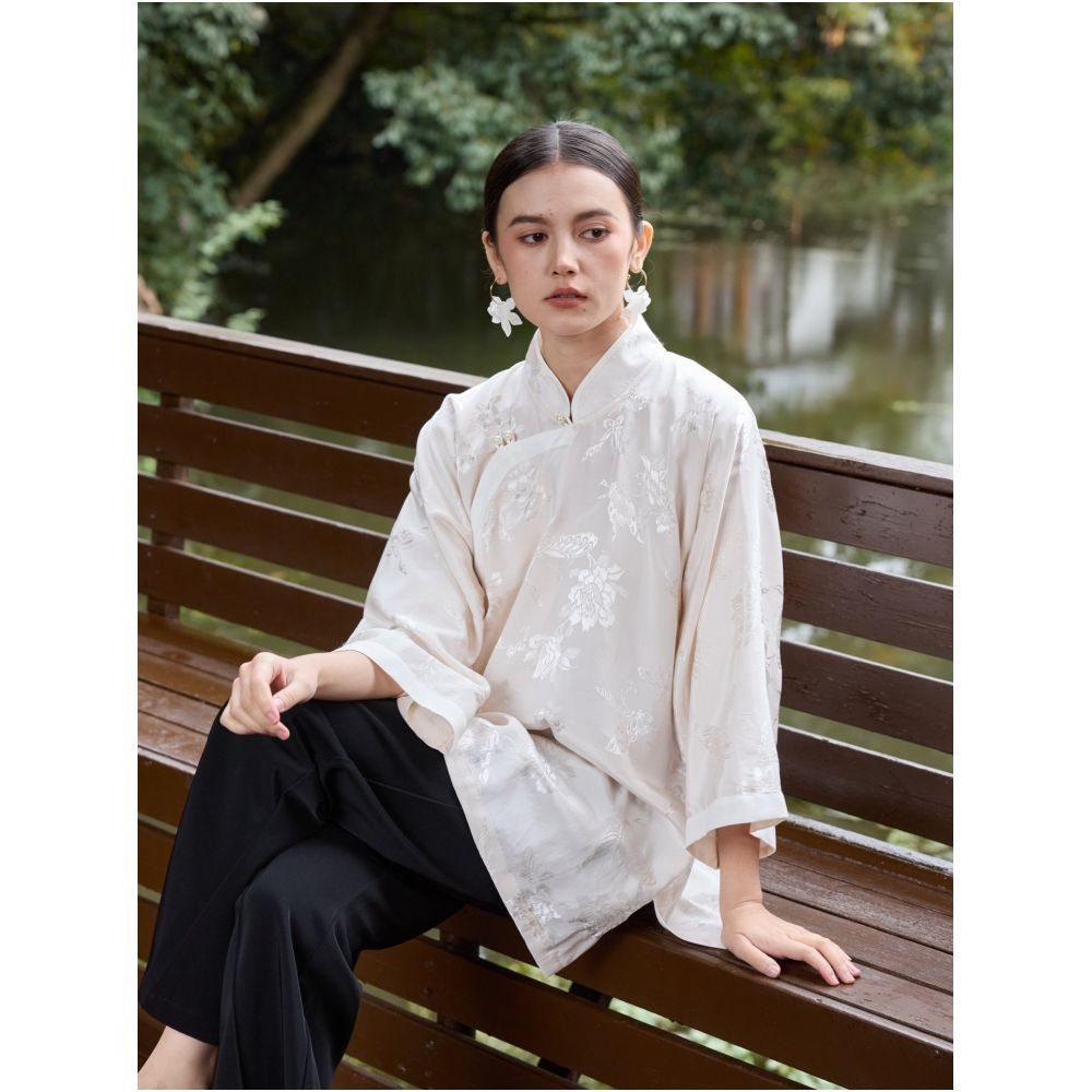 TAORAN Women s Clothing Oriental Style Bone New Chinese Top Women s New Improved Cheongsam Buckle Shirt Chinese Style Zen Tea Clothes image 3