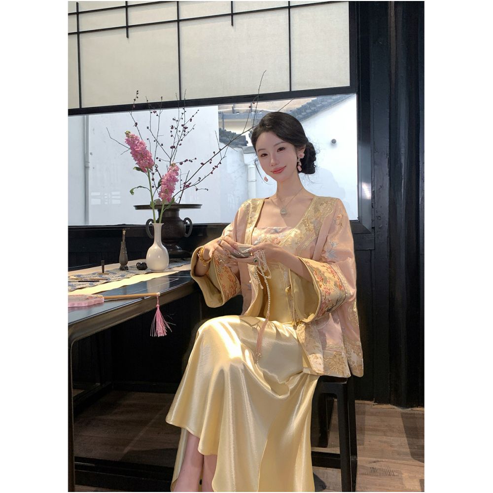 Yaqiao Water Lotus Spring and Autumn Costume Double Edition Tang Costume Light Luxury Temperament Dark Pattern Embroidery New Chinese Style Coat image 1